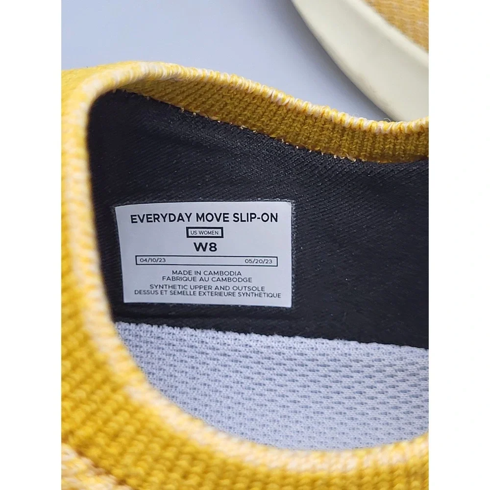 Vessi Everyday Move Slip On Knit Shoes Sneaker Mustard Yellow Sz W8 - Picture 6 of 6